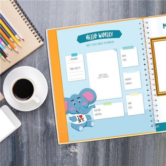 Baby Memory Book. Keepsake Journal, Scrapbook, Photo Album. Record Memories - Picture 4 of 8